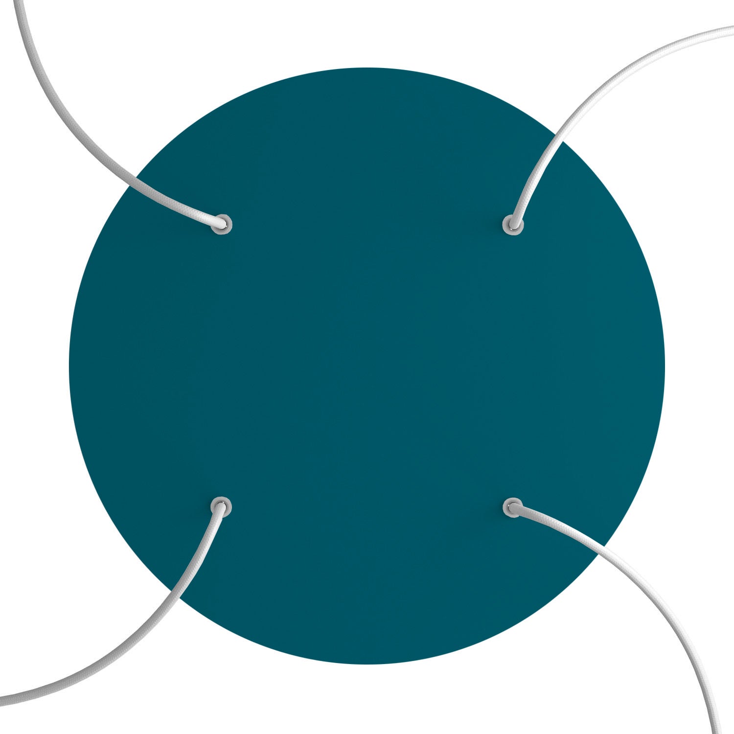 Rosone XXL Rose-One rotondo, diametro 400 mm con 4 fori e 4 fori laterali - Petrolio Bianco