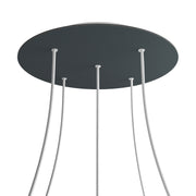 Rosone XXL Rose-One rotondo, diametro 400 mm con 5 fori e 4 fori laterali - Antracite Bianco