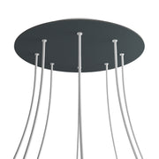 Rosone XXL Rose-One rotondo, diametro 400 mm con 8 fori e 4 fori laterali - Antracite Bianco