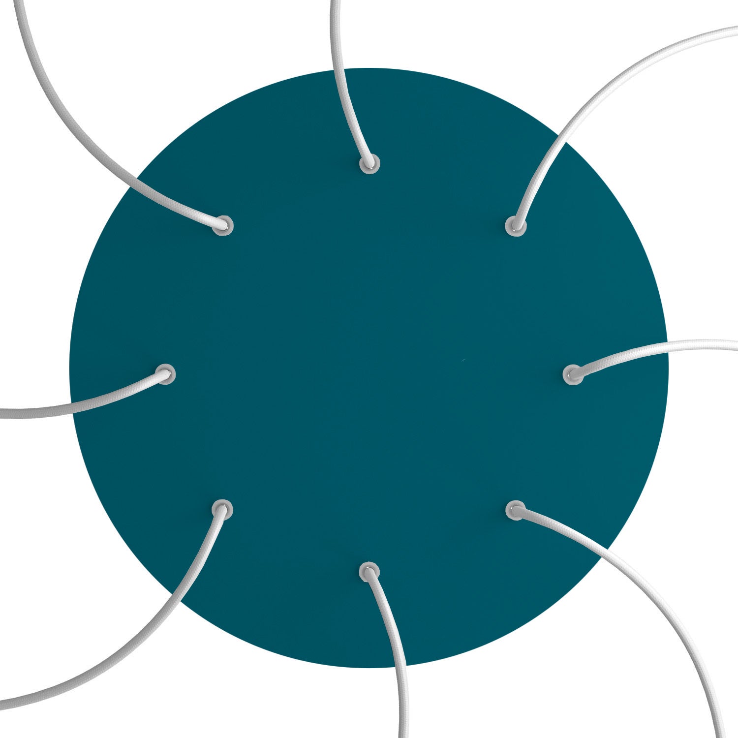 Rosone XXL Rose-One rotondo, diametro 400 mm con 8 fori e 4 fori laterali - Petrolio Bianco