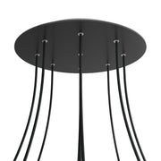 Rosone XXL Rose-One rotondo, diametro 400 mm con 9 fori e 4 fori laterali - Nero opaco Bianco