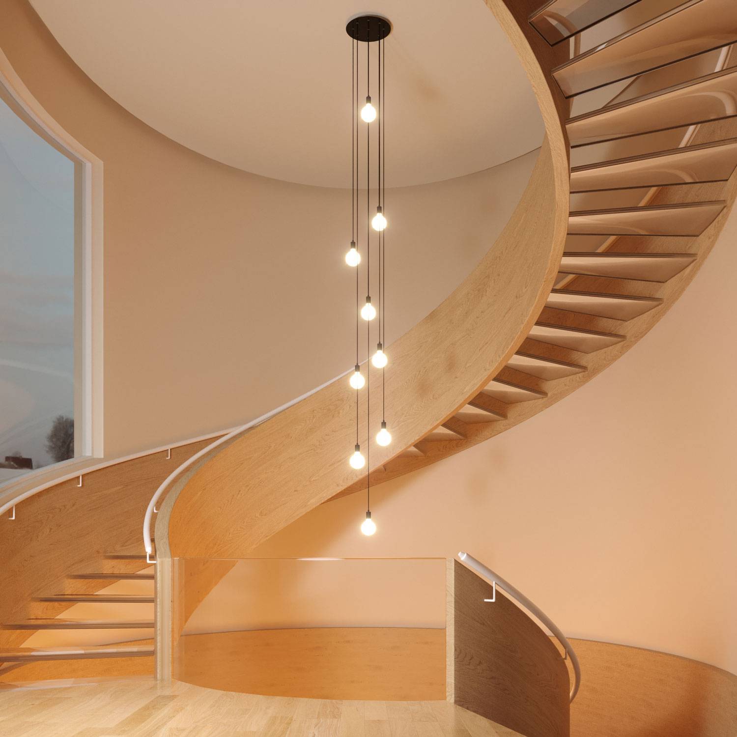 Rosone XXL Rose-One rotondo, diametro 400 mm con 9 fori e 4 fori laterali - Mostarda Bianco