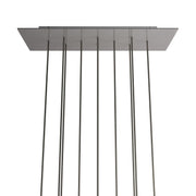 Rosone XXL Rose-One rettangolare a 10 fori e 6 fori laterali, dimensioni 675 x 225 mm - Dibond Acciaio satinato Bianco