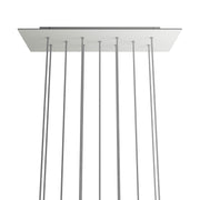 Rosone XXL Rose-One rettangolare a 11 fori e 6 fori laterali, dimensioni 675 x 225 mm - Dibond Bianco opaco Bianco