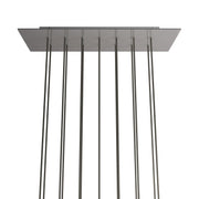 Rosone XXL Rose-One rettangolare a 14 fori e 6 fori laterali, dimensioni 675 x 225 mm - Dibond Acciaio satinato Bianco