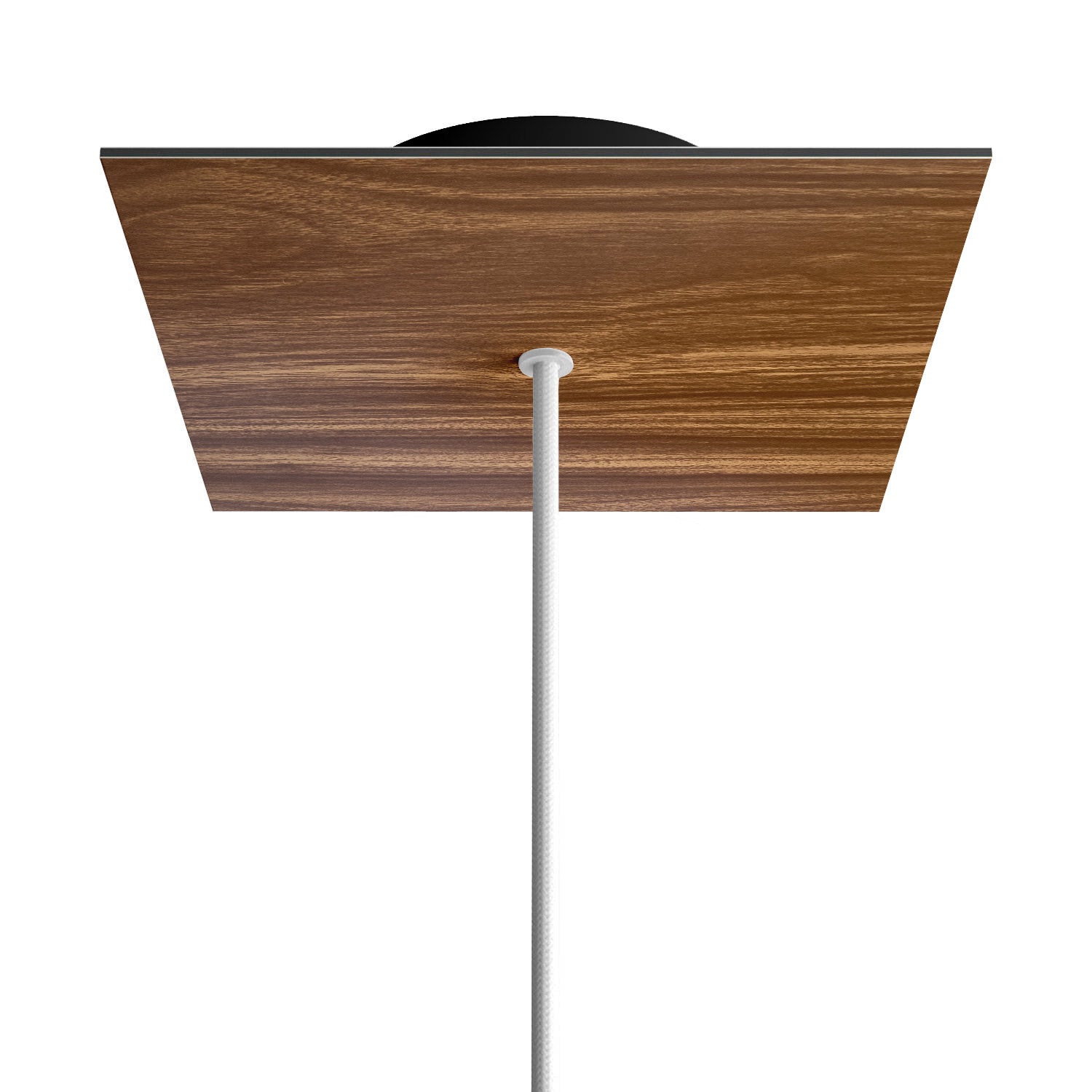 Rosone Rose-One quadrato, 200 mm con 1 foro e 4 fori laterali - Legno Nero