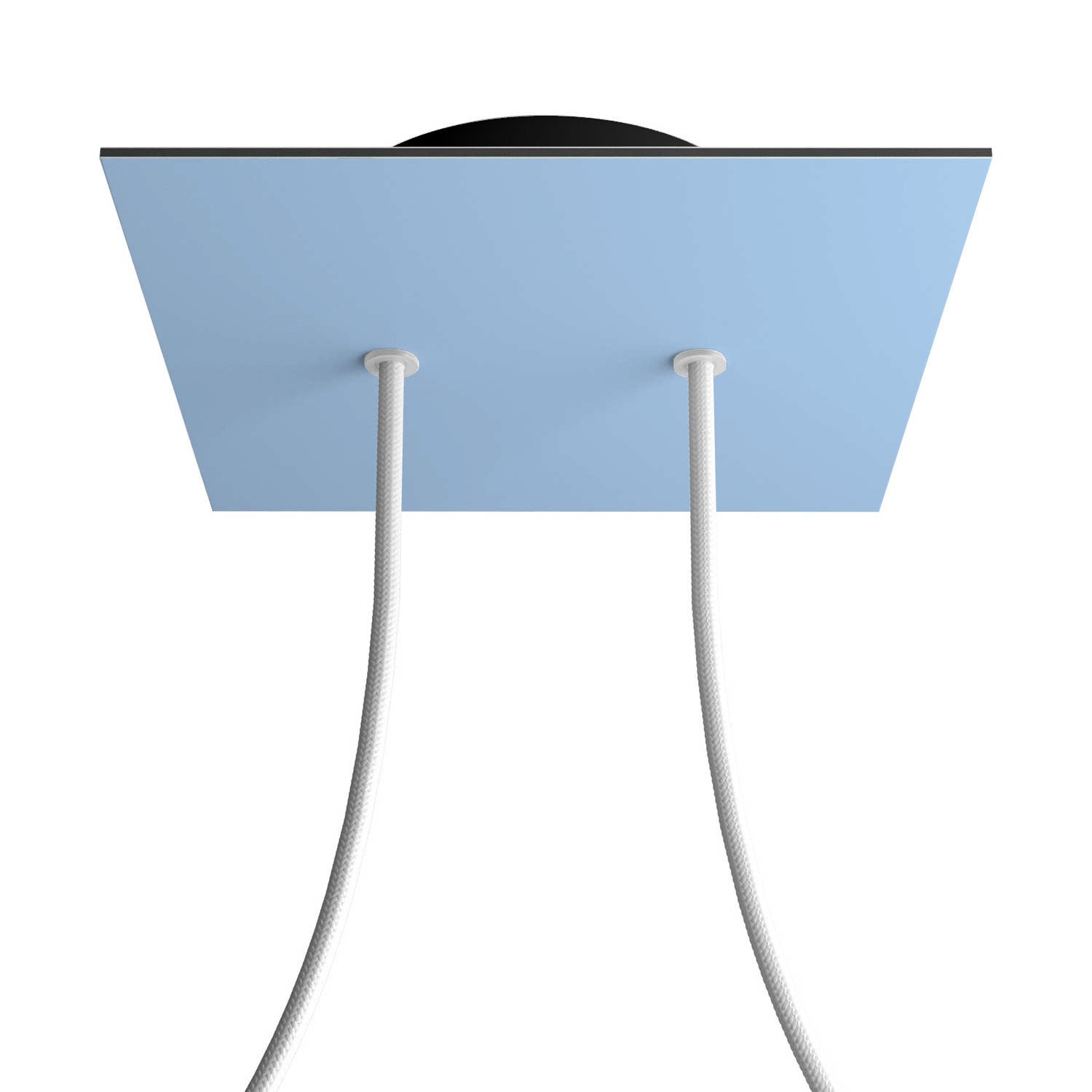 Rosone Rose-One quadrato, 200 mm con 2 fori e 4 fori laterali - Blu carta da zucchero Nero