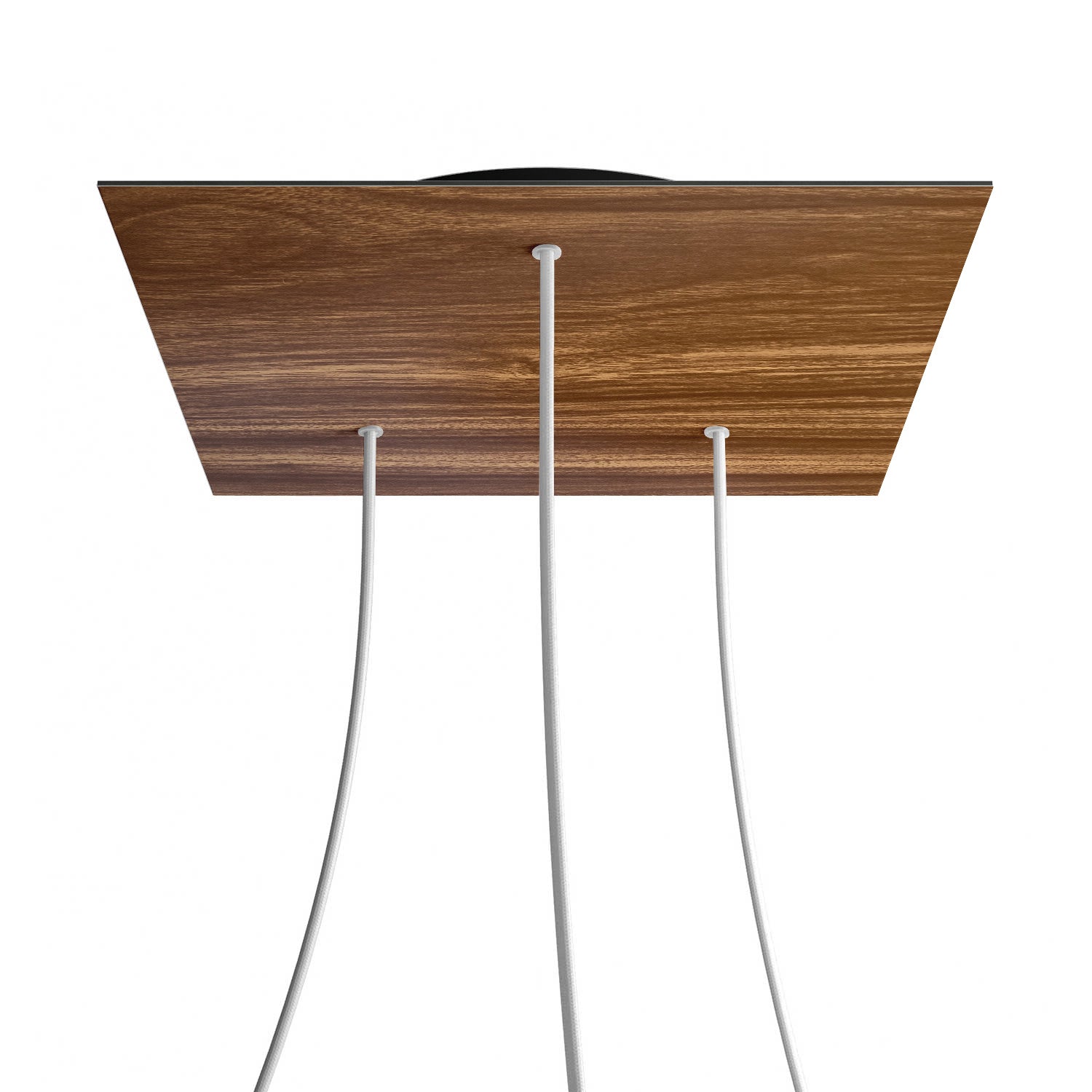 Rosone XXL Rose-One quadrato, 400 mm con 3 fori e 4 fori laterali - Legno Nero