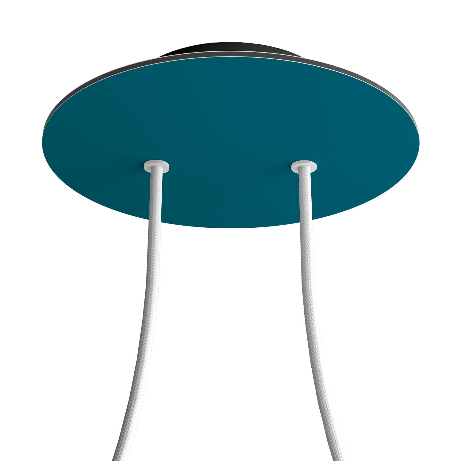 Rosone Rose-One rotondo, diametro 200 mm con 2 fori e 4 fori laterali - Petrolio Nero