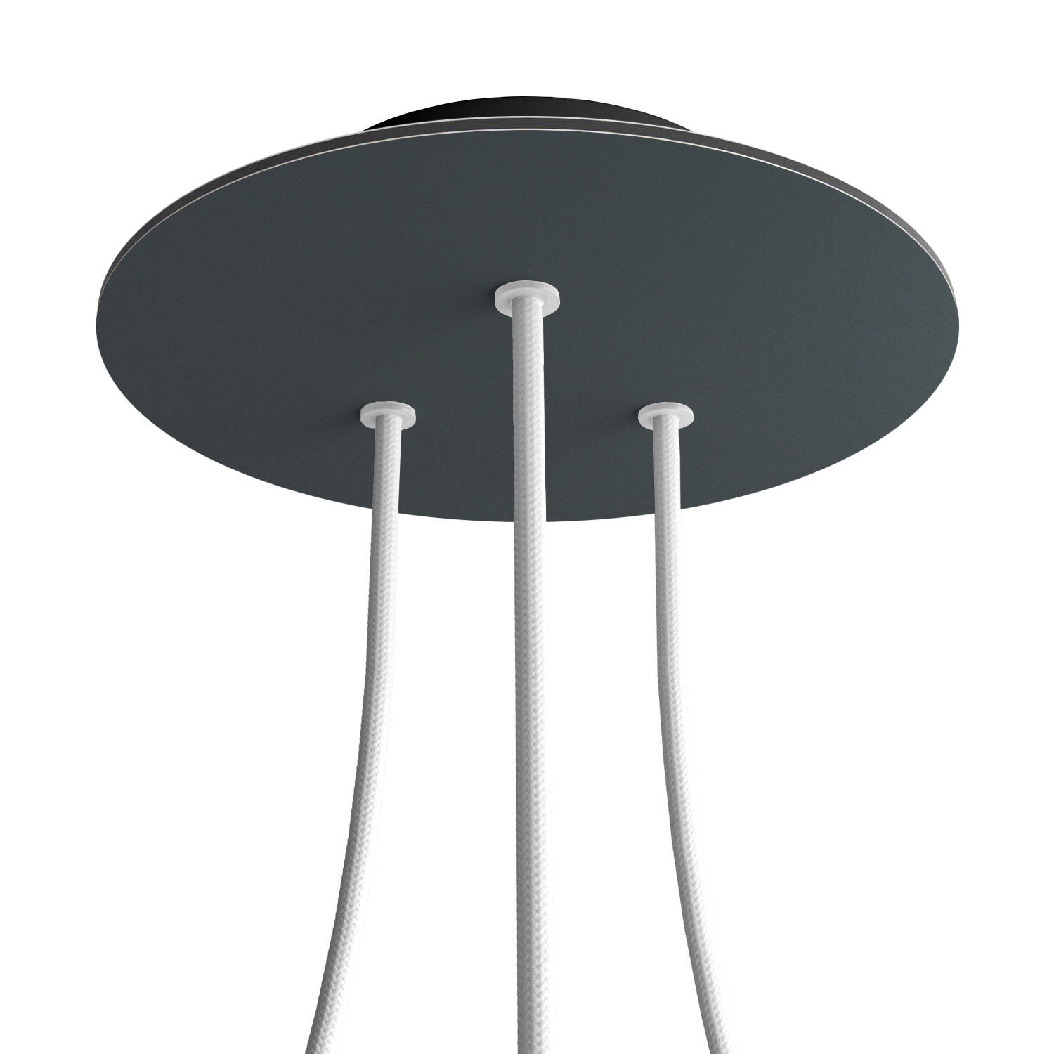 Rosone Rose-One rotondo, diametro 200 mm con 3 fori e 4 fori laterali - Antracite Nero