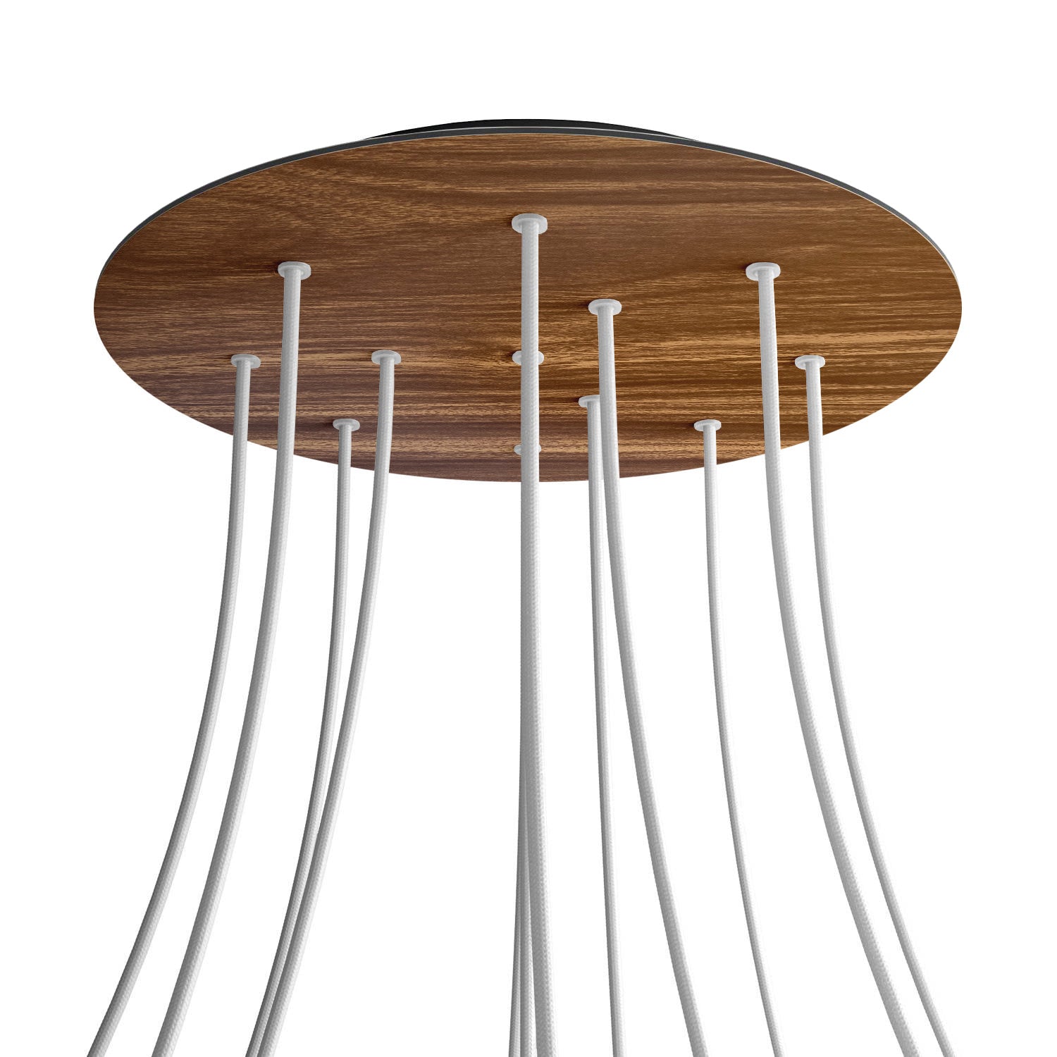 Rosone XXL Rose-One rotondo, diametro 400 mm con 12 fori e 4 fori laterali - Legno Nero