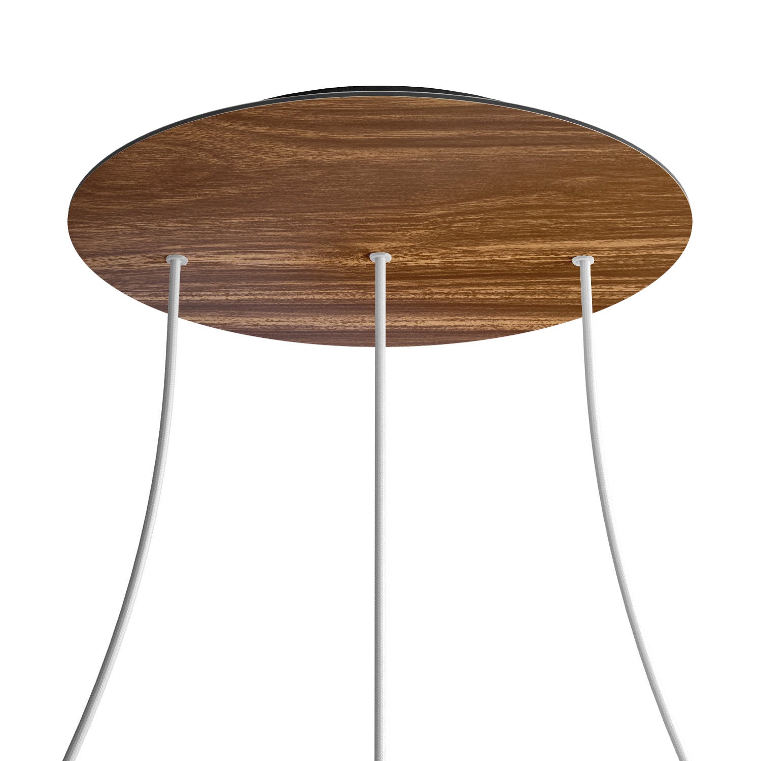 Rosone XXL Rose-One rotondo, diametro 400 mm con 3 fori in linea e 4 fori laterali - Legno Nero