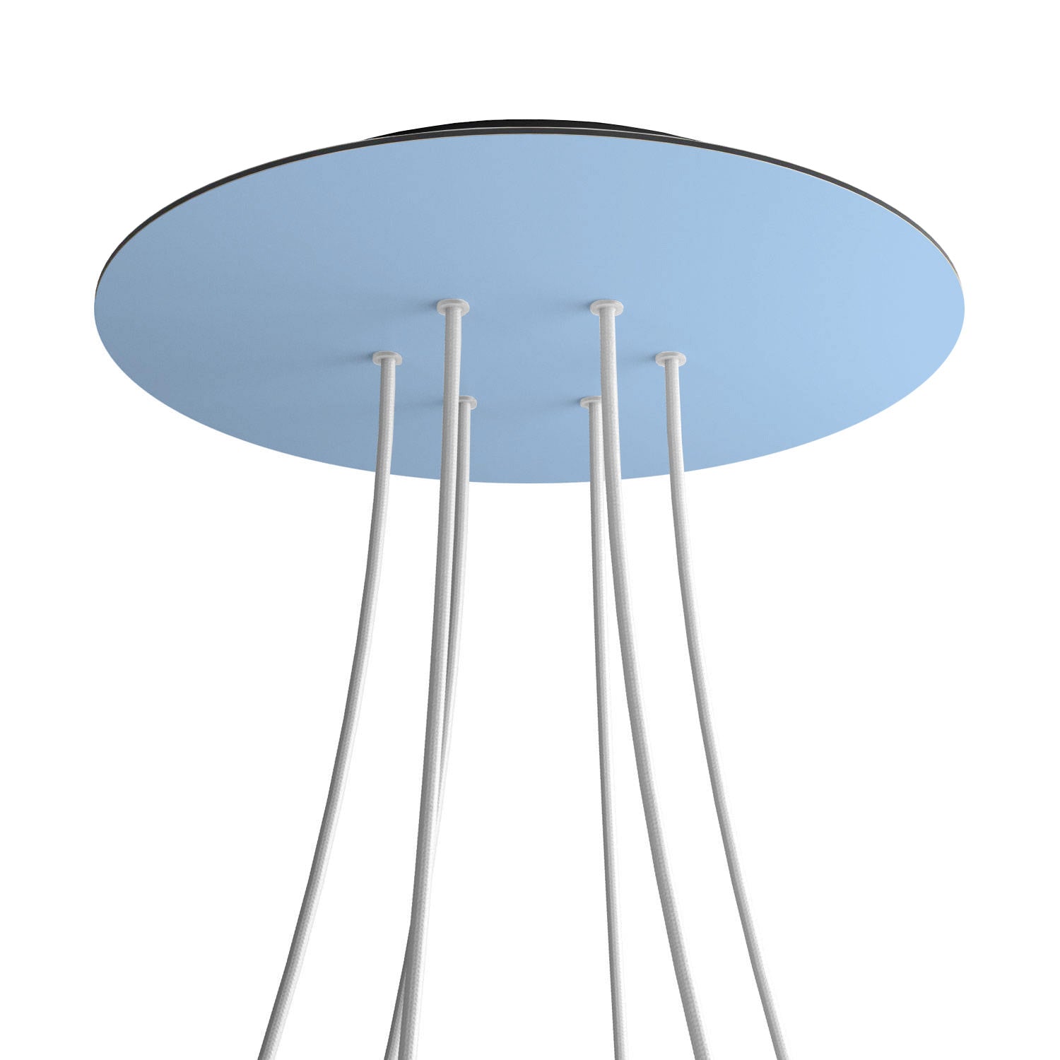 Rosone XXL Rose-One rotondo, diametro 400 mm con 6 fori e 4 fori laterali - Blu carta da zucchero Nero