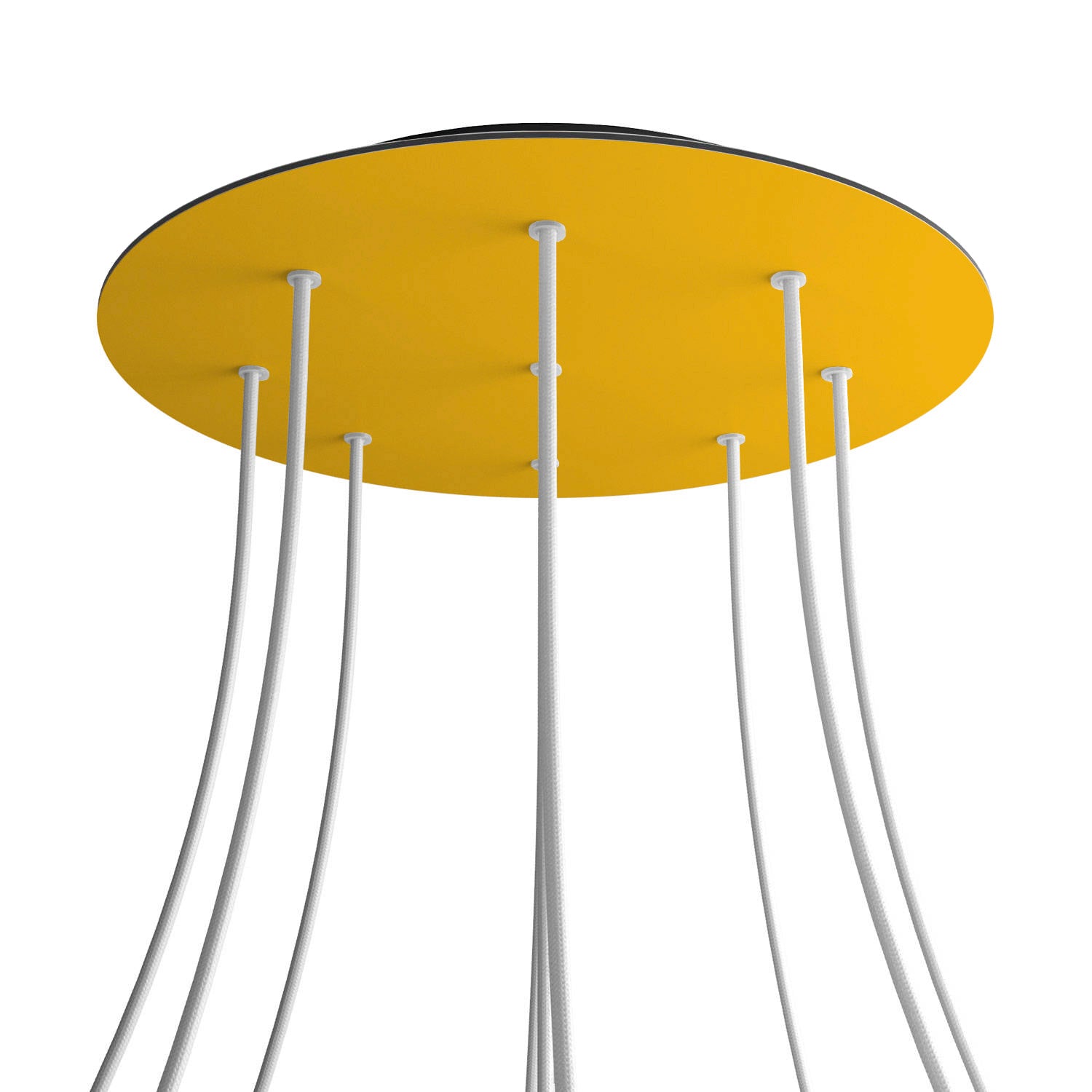 Rosone XXL Rose-One rotondo, diametro 400 mm con 9 fori e 4 fori laterali - Mostarda Nero