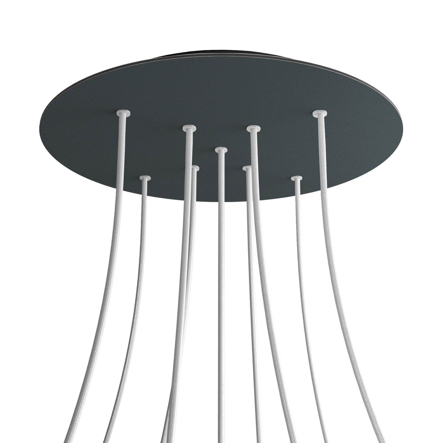 Rosone XXL Rose-One rotondo, diametro 400 mm con 9 fori a X e 4 fori laterali - Antracite Nero