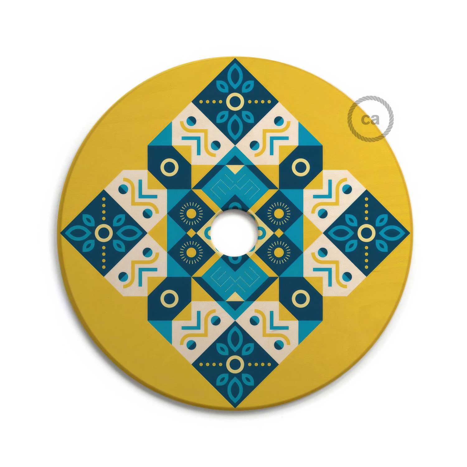 UFO Paralume in legno Special Edition Illustratori Italiani, double face, diametro 33 cm - ODD