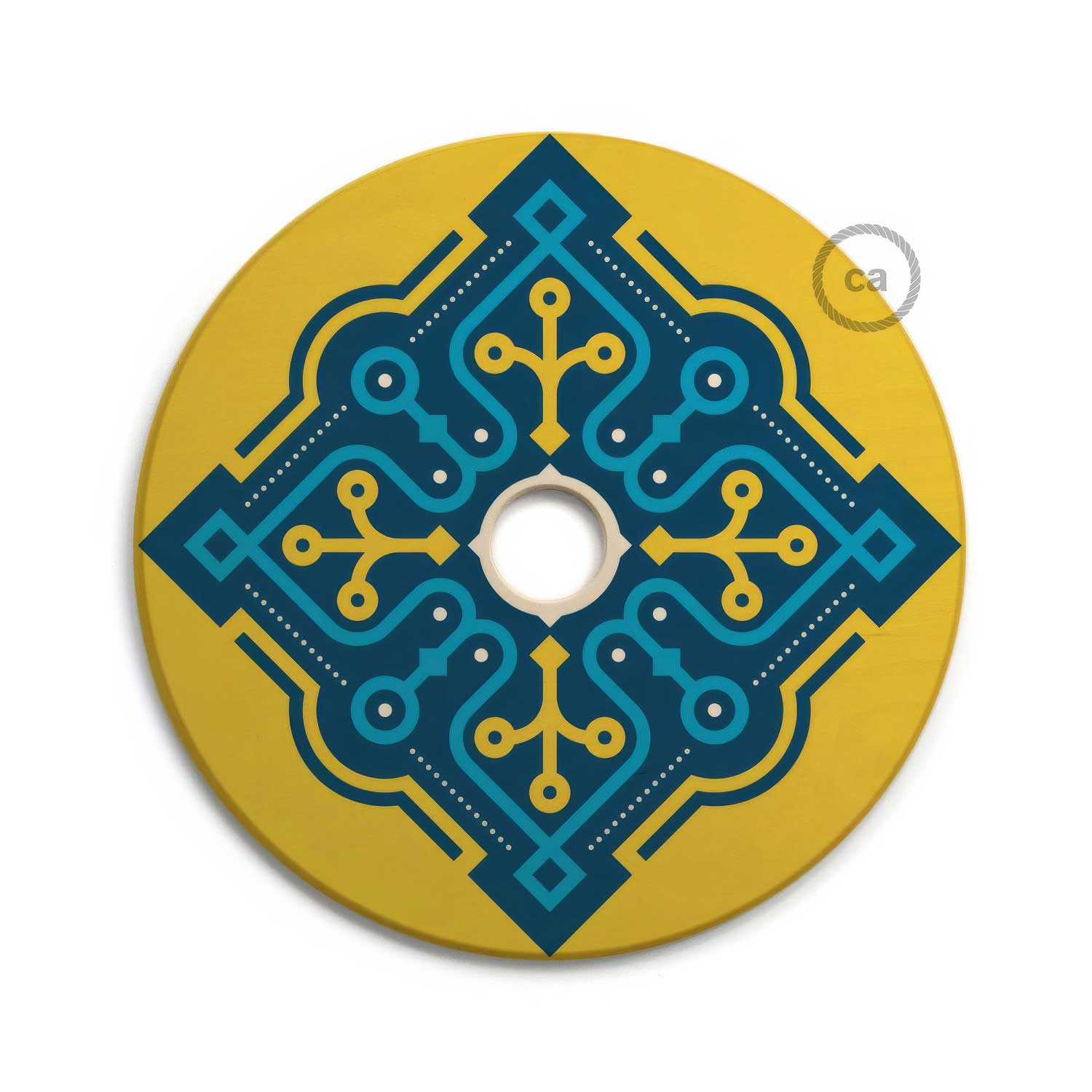 UFO Paralume in legno Special Edition Illustratori Italiani, double face, diametro 33 cm - ODD