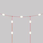 Catena luminosa reticolare 7 punti luce da esterno IP67 Rosso stella marina - Marina GRID
