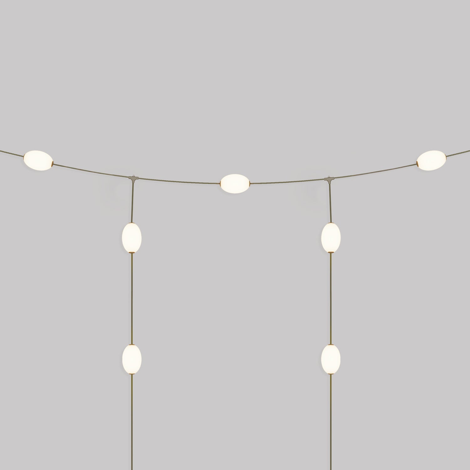 Outdoor Net String Light 7-Light for wet locations Olive Green, Power supply with US plug - Marina GRID