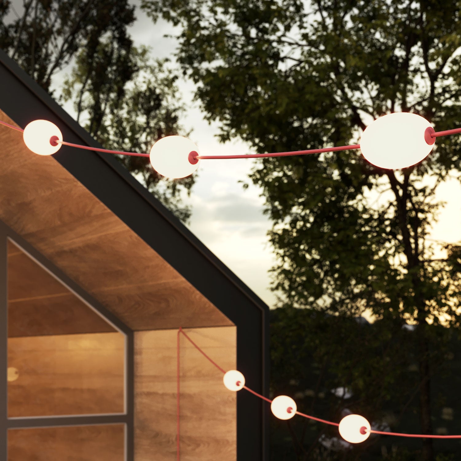 Outdoor 12-Light String Light for wet locations Starfish Red, Power supply with US plug - Marina12