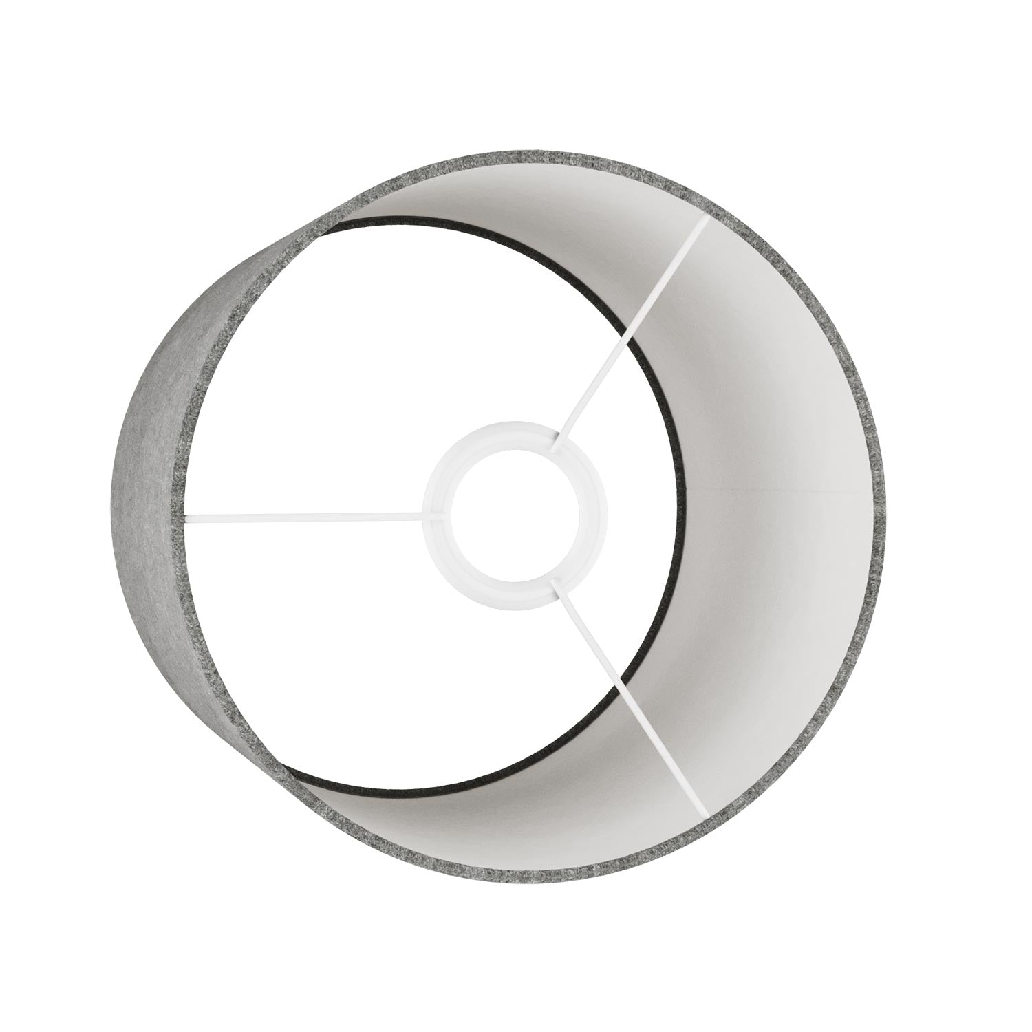 Paralume Cilindro M in tessuto con attacco E27 - Made in Italy - Lana grigio scura