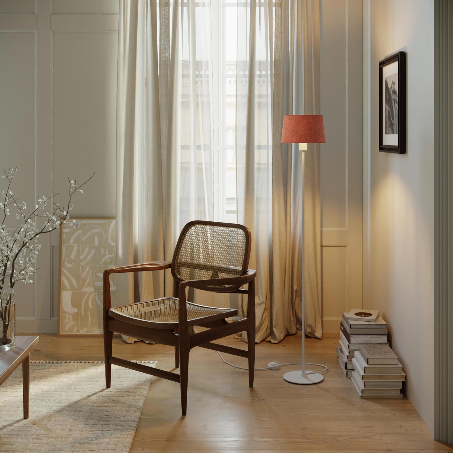 Paralume Athena con attacco E27 per lampada da tavolo - Made in Italy - Lana aragosta