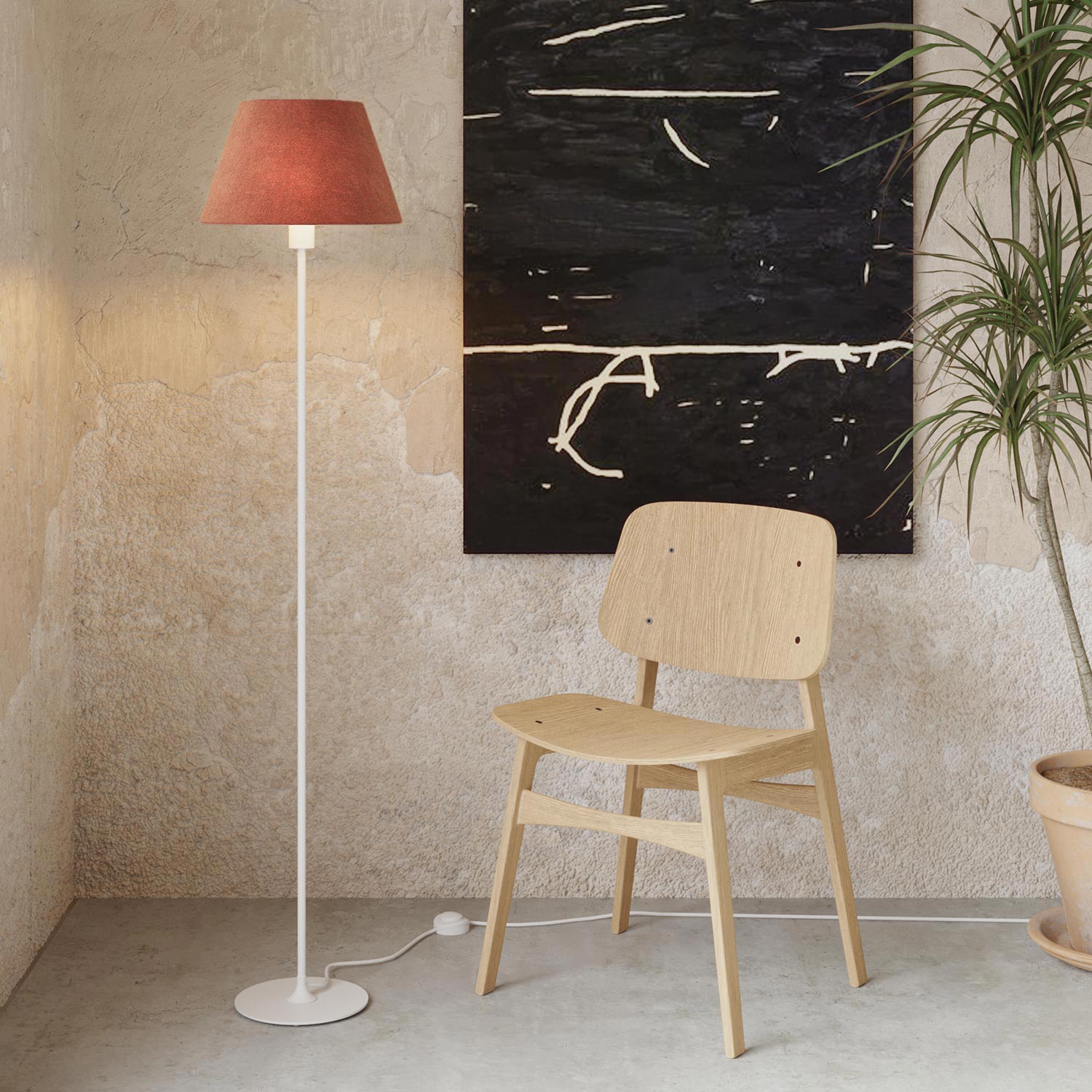 Paralume Impero M in tessuto per lampada da tavolo o applique con attacco E27 - Made in Italy - Lana aragosta