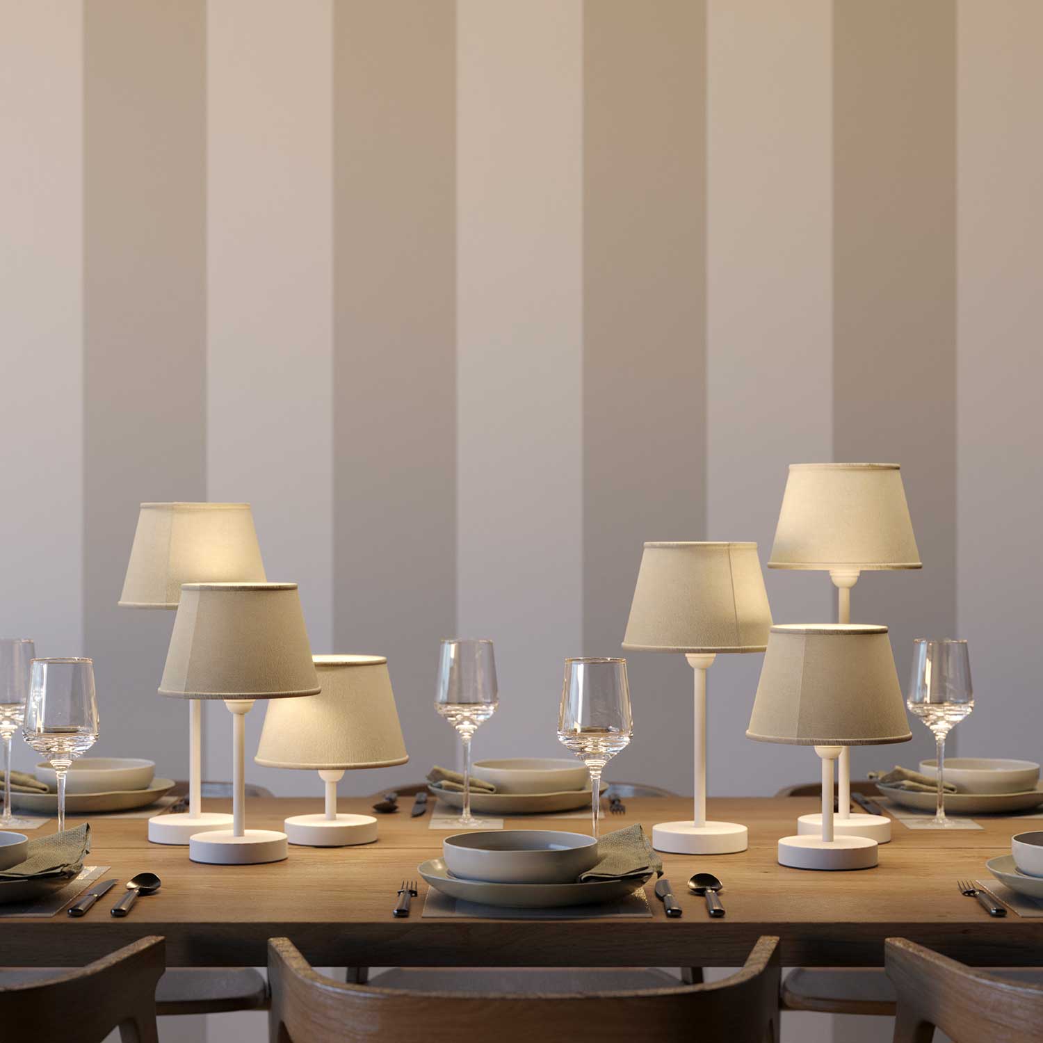 Paralume Impero con attacco E27 per lampada da tavolo o applique - Made in Italy - Juta chiara