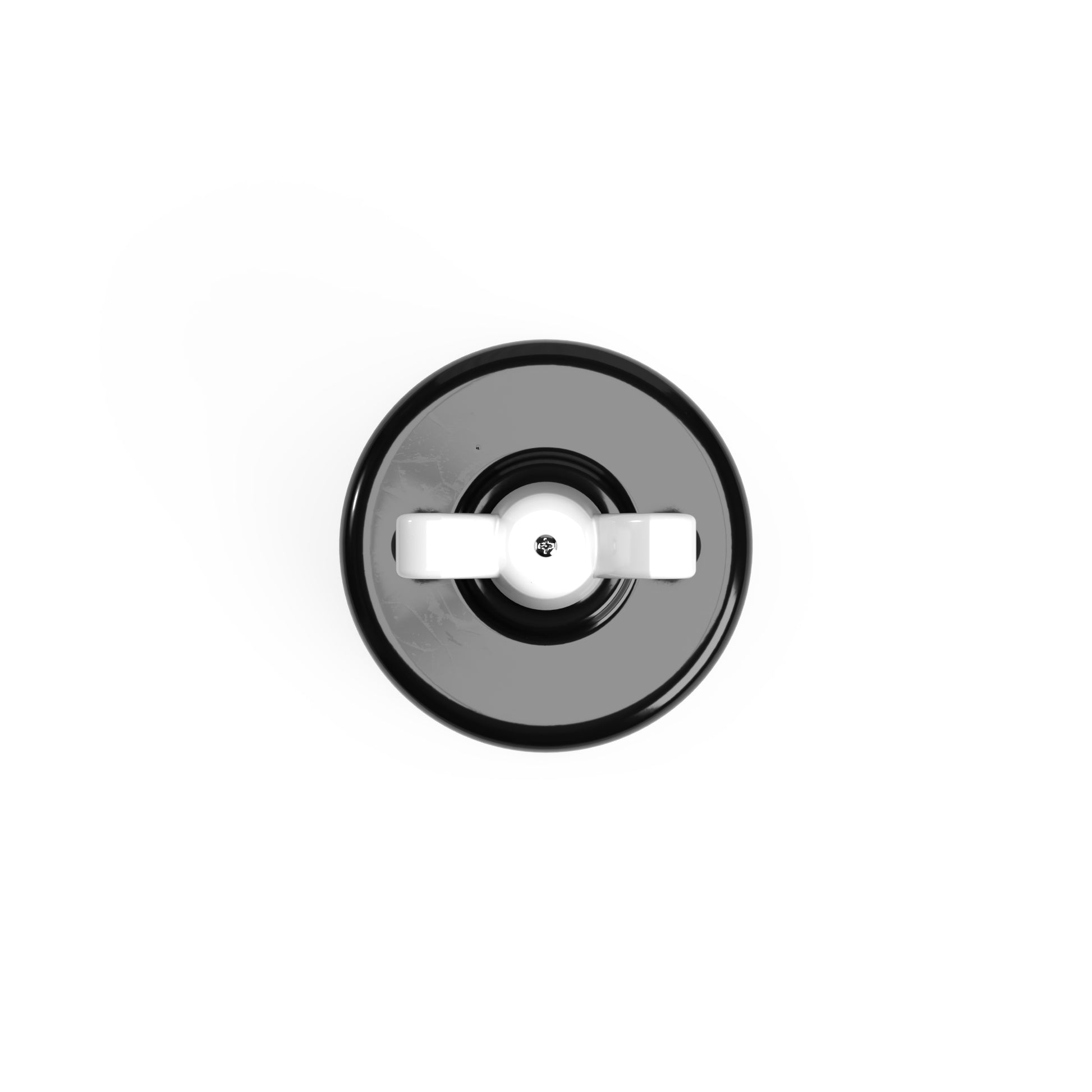 Interruttore/Deviatore in porcellana nero con dado a farfalla Bianco