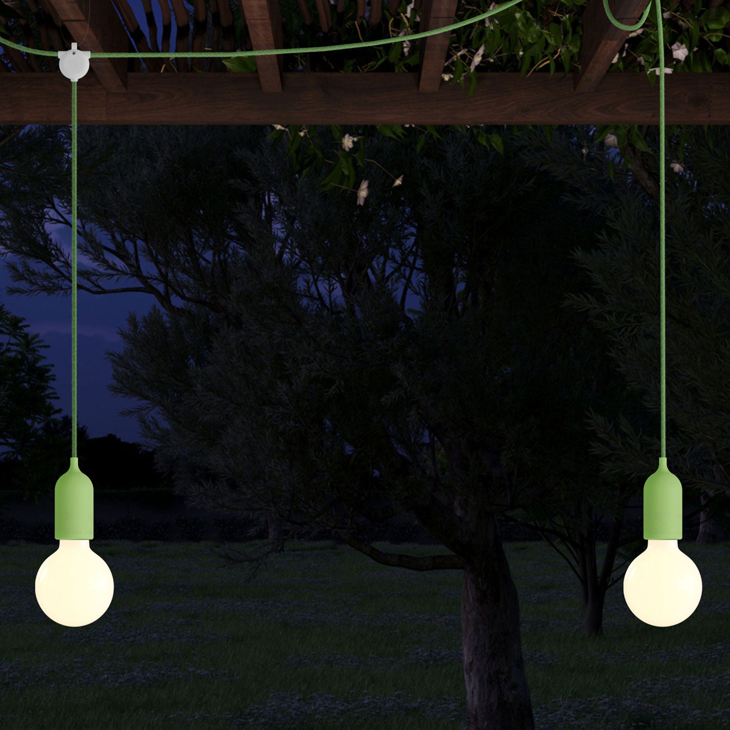F-Snake Modulair Lampada da esterno IP65 a 2 luci con rosone - Verde prato