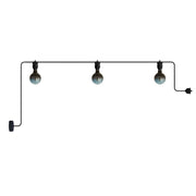 Catenaria Modulair da esterno IP65 con 3 luci e rosone - Nero
