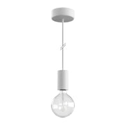 Modulair ELEGANT Lampada da esterno con 1,5 m cavo tessile, rosone e portalampada in silicone IP65 waterproof - Bianco