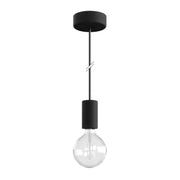 Modulair ELEGANT Lampada da esterno con 1,5 m cavo tessile, rosone e portalampada in silicone IP65 waterproof - Nero
