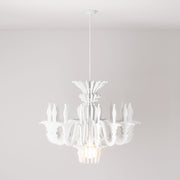 Lampada a sospensione con paralume classico SHHANDELIER in materiale fonoassorbente - Bianco melange