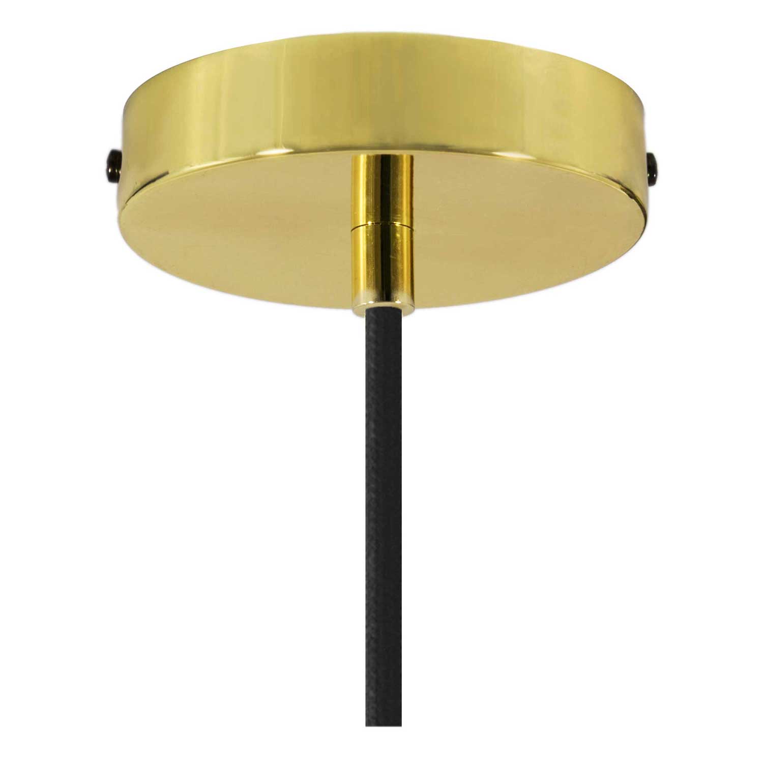 Lampada a sospensione completa di cavo tessile, paralume Swing e finiture in metallo - Nero