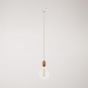 Lampada a sospensione con portalampada in alluminio zigrinato per binari - Rame