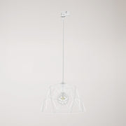 Lampada a sospensione con paralume Dome per binari - Bianco