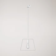 Lampada a sospensione con paralume Duedì Base per binari - Bianco