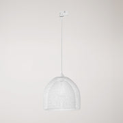 Sospensione con paralume a gabbia Ghostbell XL per binari - Bianco