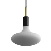 Lampada a sospensione completa di cavo tessile, finiture in metallo e serracavo da 7cm - Nero