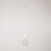 Lampada a sospensione per binario in silicone con cavo tessile - Bianco