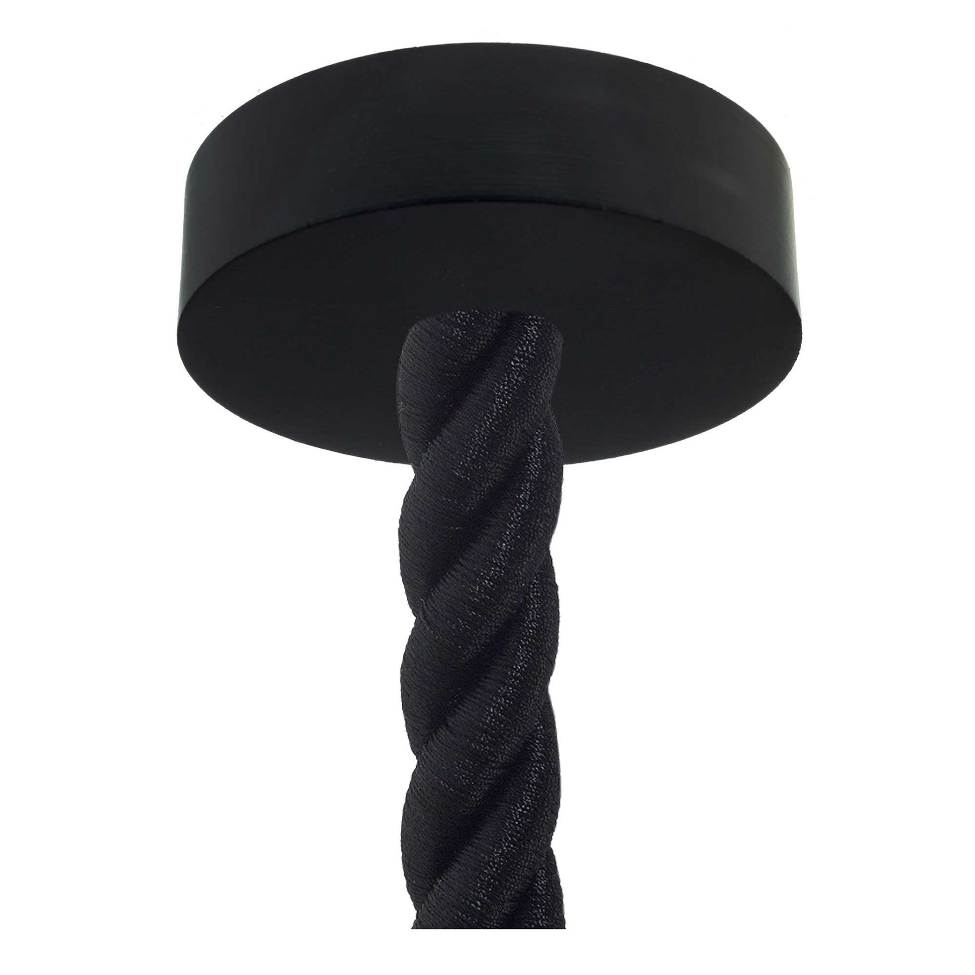 Lampada a sospensione completa di cordone nautico 3XL 30 mm con finiture in legno verniciato - Nero