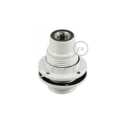 Kit portalampada E14 in bakelite con doppia ghiera per paralume - Bianco