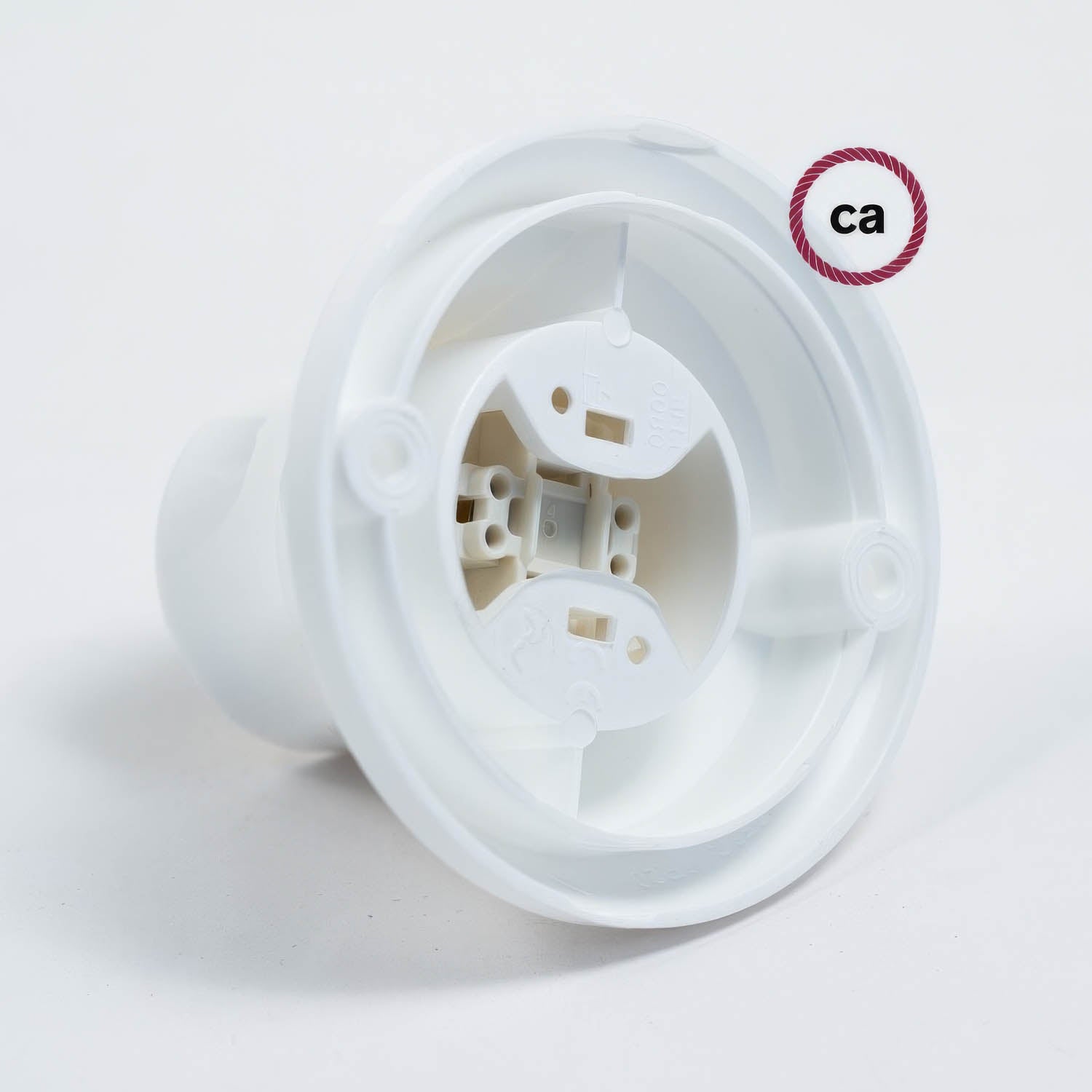 Portalampada 90° E27 a parete o soffitto in termoplastica - Bianco