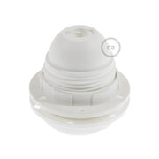 Kit portalampada E27 in termoplastica con doppia ghiera per paralume - Bianco