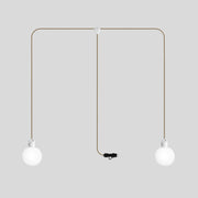 Lampada plug-in da esterno Modulair IP65 a 2 cadute con paralumi infrangibili Unbreak-a-Ball e cavo SN06