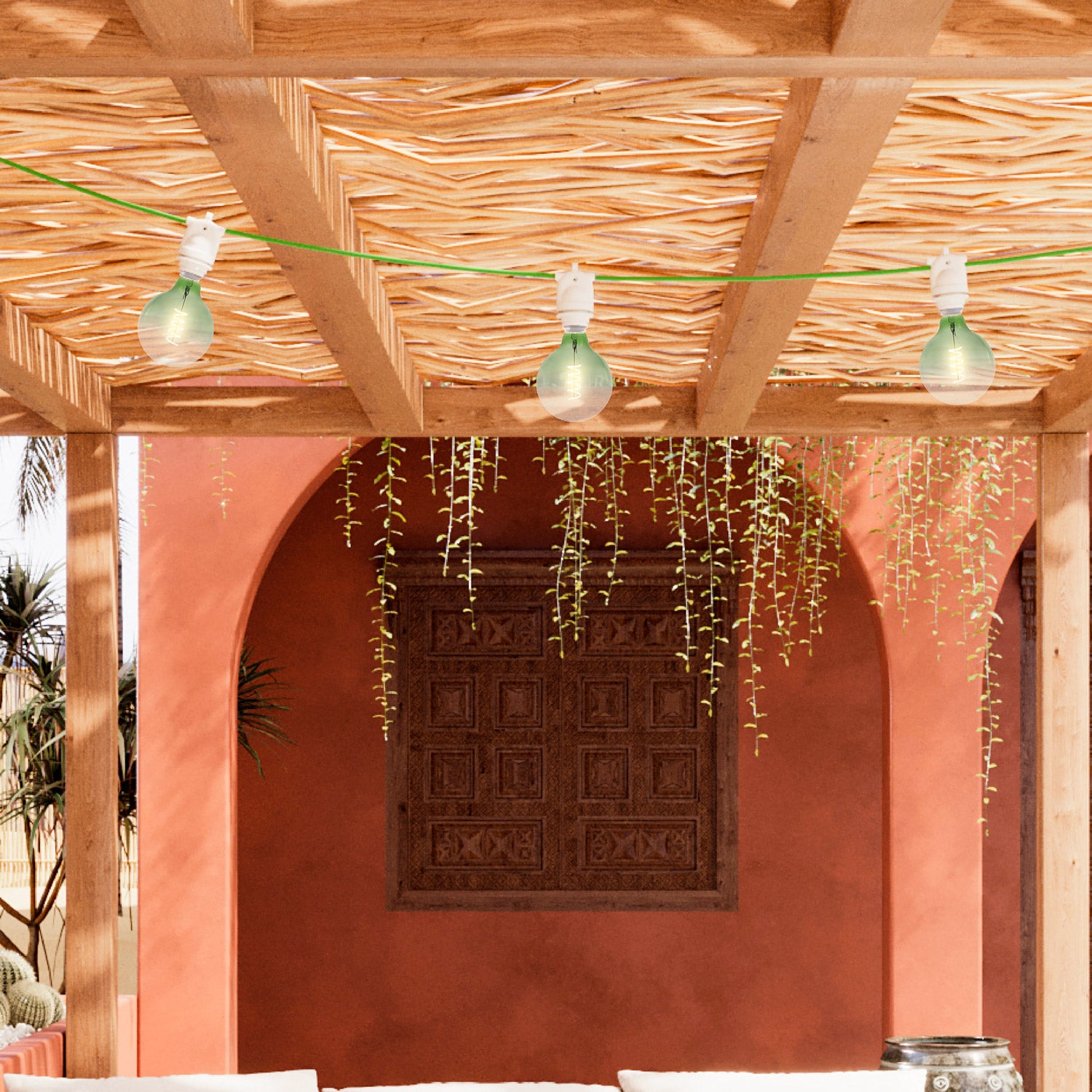 Catenaria Modulair da esterno IP65 portatile con 3 luci - Bianco