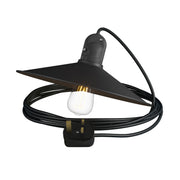 Snake Modulair con paralume Swing, lampada portatile per esterni, 5 m cavo tessile, portalampada IP65 e spina UK - Nero