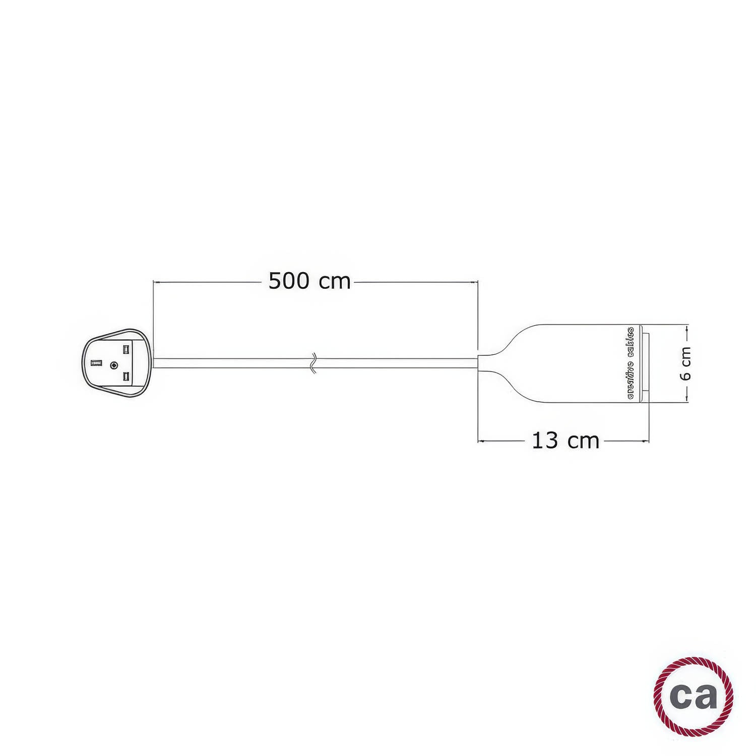 Snake Modulair Pastel, lampada portatile per esterni, 5 m cavo tessile, portalampada IP65 e spina UK - Mostarda
