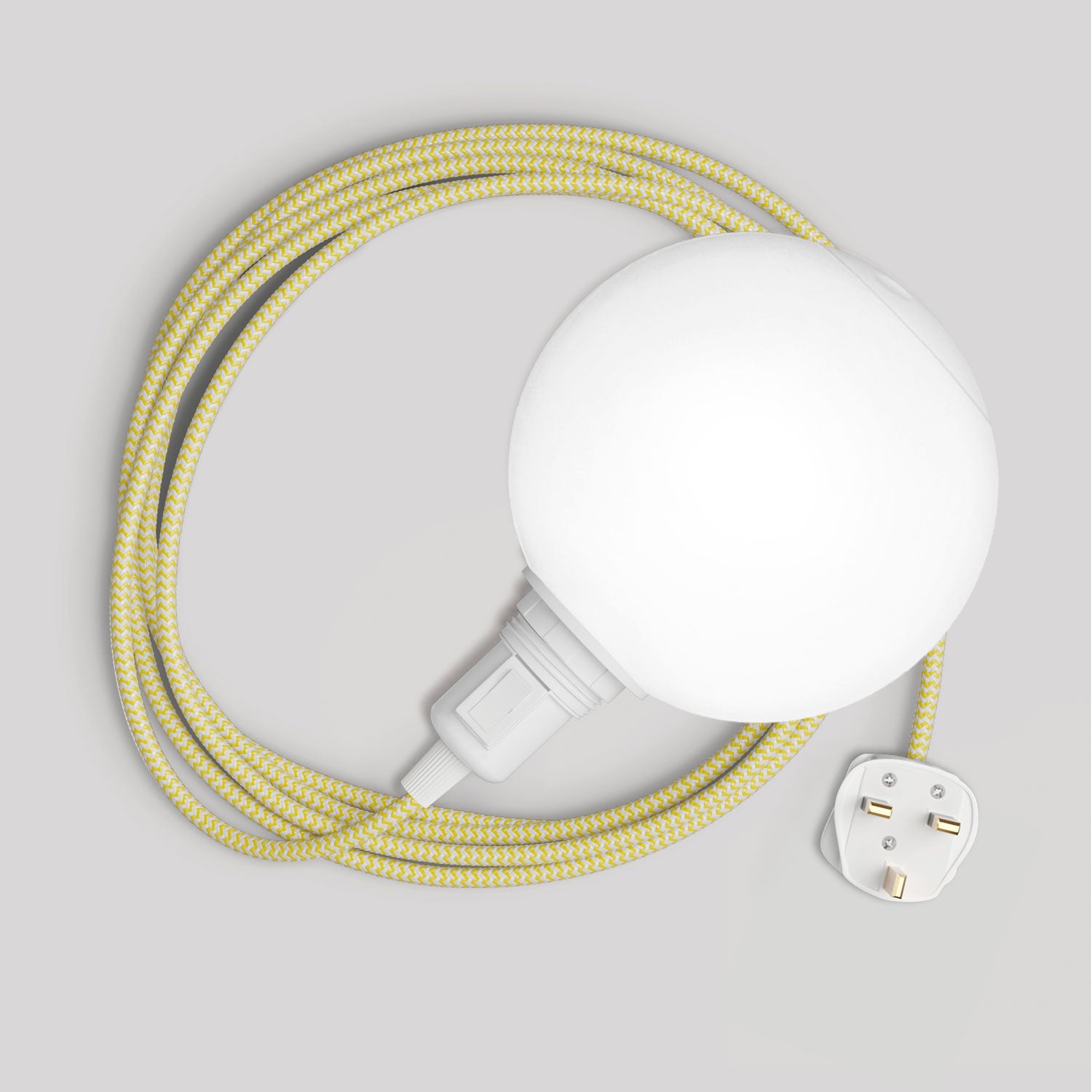 Lampada portatile Snake con interruttore sul portalampada, spina UK, paralume infrangibile Unbreak-a-Ball e cavo RZ10